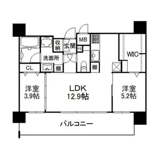 2LDKの間取り画像