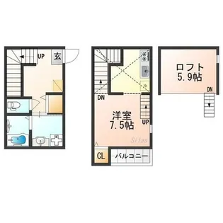 ハーモニーテラス深草僧坊町【1階】の間取り