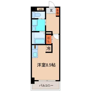 WillDo 浜崎通【8階】の間取り