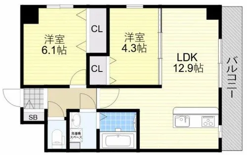 ParkHills安堂寺町【2階】の間取り