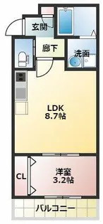 ル レーヴ今津ノース【1階】の間取り