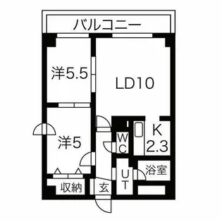 2LDKの間取り画像