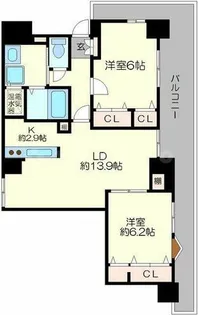 フォレステージュ谷町【6階】の間取り