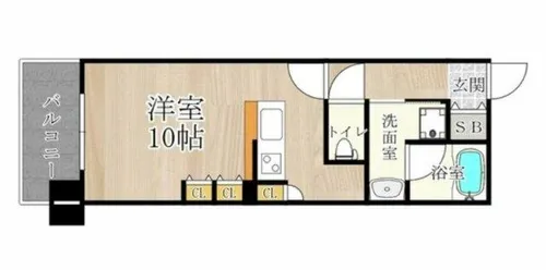 CITY SPIRE難波WEST【4階】の間取り