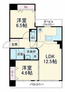 ベルデフラッツ谷町【7階】の間取り