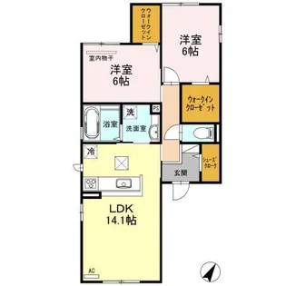 クラコート【1階】の間取り