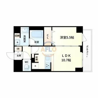 ハピネスガーデン新大阪【7階】の間取り