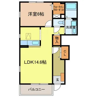 グランモデッサB【101号室】の間取り