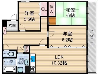 アセンブリー華【1階】の間取り