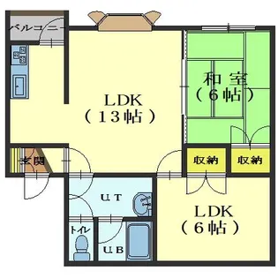 ポプラハイツA【202号室】の間取り