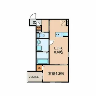 Crecia一宮Ⅱ【1階】の間取り