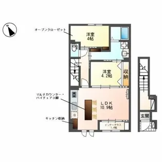 額田郡幸田町 賃貸アパート新築工事【2階】の間取り