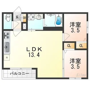 AVANTIO泉佐野【2階】の間取り