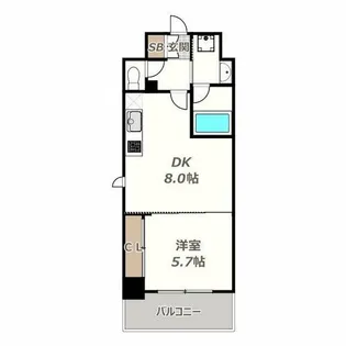 オルフェア鶴ヶ丘駅前【202号室】の間取り