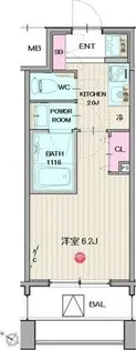 パークフラッツ弁天町駅前【3階】の間取り