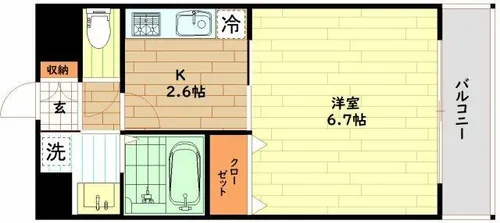 S-FORT福島La Luna【6階】の間取り