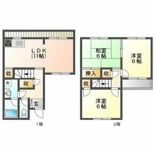 ヤシロガーデンハウス【1階】の間取り