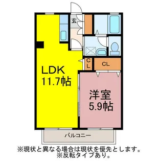 プレミアス向山【1階】の間取り