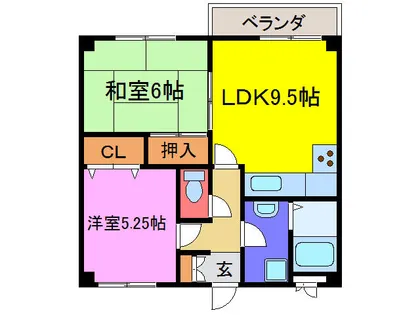 ハイツゆめさき【107号室】の間取り