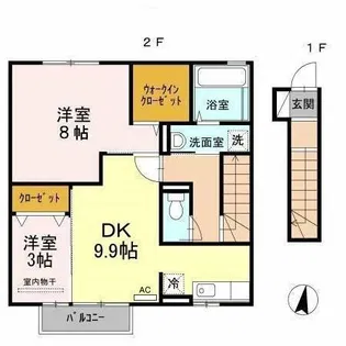 エスペランサ中曽根【2階】の間取り
