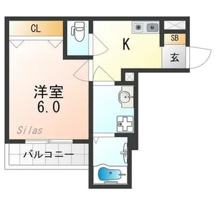 REGIA大亀谷【2階】の間取り