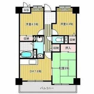 ラ・ピエール城東【6階】の間取り