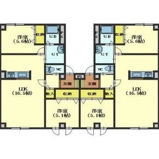 ベターアール北斗【2-1号室】の間取り