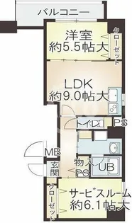 インテリジェンス御堂【8階】の間取り