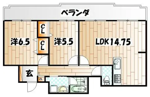 小倉D.C.TOWER【11階】の間取り