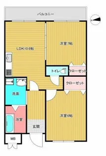 サン グリーン ハウス【211号室】の間取り