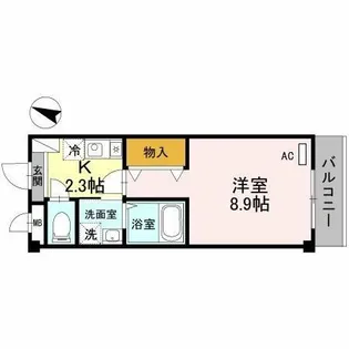 ジュネス・プランドール【1階】の間取り