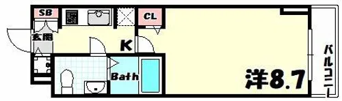 S-RESIDENCE神戸磯上通【11階】の間取り