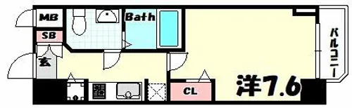 S-RESIDENCE神戸磯上通【4階】の間取り