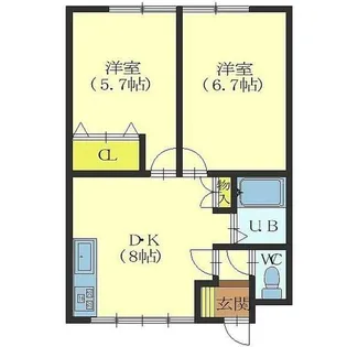 コーポおの【201号室】の間取り