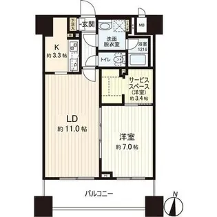 パークアクシス札幌植物園前【4階】の間取り
