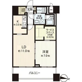 パークアクシス札幌植物園前【14階】の間取り
