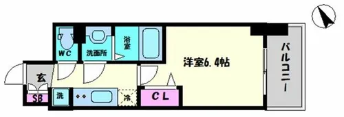 プレサンスOSAKA DOME CITYビーツ【6階】の間取り