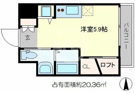 コーラルポワント難波WEST【9階】の間取り