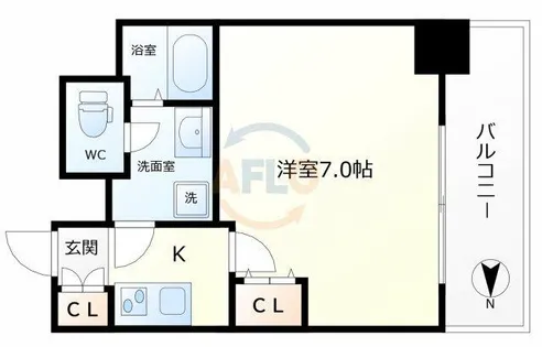 meetMe梅田西【6階】の間取り