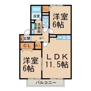 フレアメゾン東棟【2階】の間取り