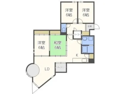 フォレストヒルズ宮の森【2階】の間取り