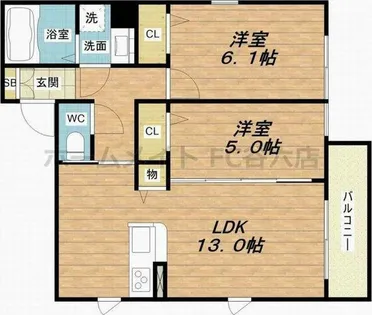 ヴィルフランシュ上本町【3階】の間取り