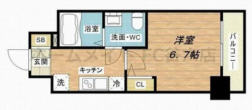 SERENiTE本町reflet【6階】の間取り