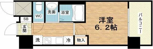 エステムコート難波Ⅶビヨンド【7階】の間取り