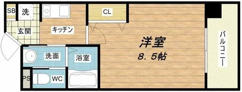 アーバンステージ安堂寺Ⅱ【6階】の間取り