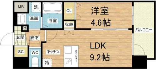 プレサンス四天王寺前夕陽ヶ丘【8階】の間取り