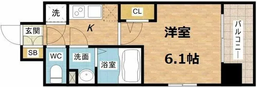 エスリード南森町【8階】の間取り