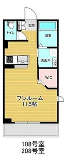 イストワール高宮【208号室】の間取り