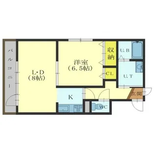 ボヌール中道参番館【1階】の間取り