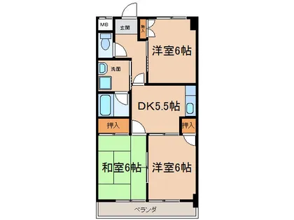 ハイツ北外山【2階】の間取り